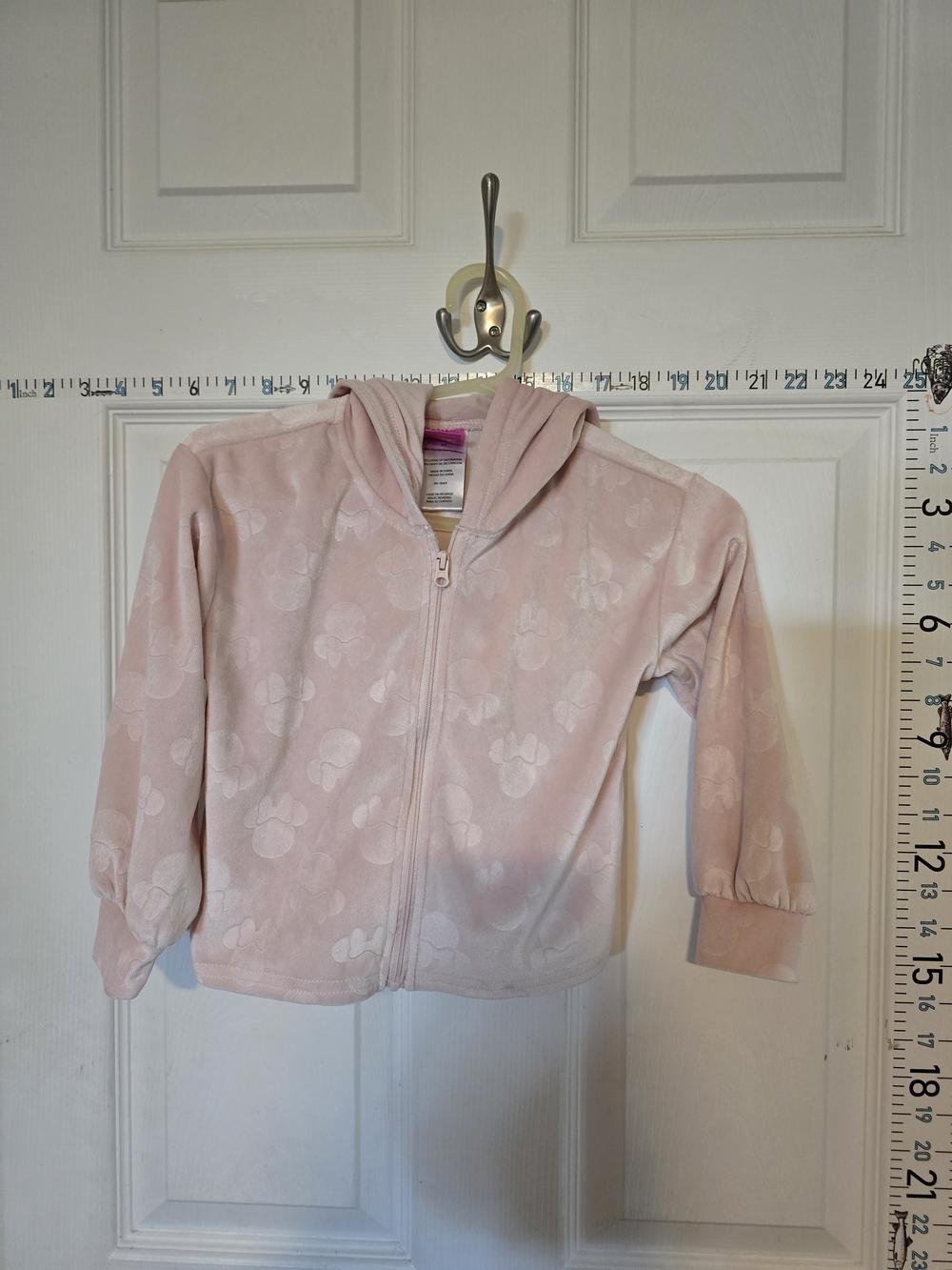 Disney Pink Hooded Zip-Up Sweatshirt with Minnie Silhouettes